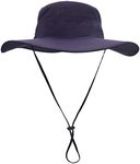 Home Prefer Men's Sun Hat UPF 50+ Wide Brim Bucket Hat Windproof Fishing Hats, Deep Purple, Large