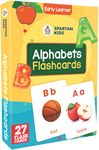 SPARTAN KIDS® Alphabets Flash Cards for Kids | 27 Early Learning Flash Cards Easy & Fun Way of Learning 1 Year to 6 Years Babies