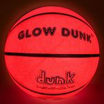 Dunk Basketballs Glow in The Dark Basketball for Fun Outdoor Night Game Play – Glowing Basketball That Glows Red for Nighttime Games in The Dark for All Ages (Regulation Size 29.5)
