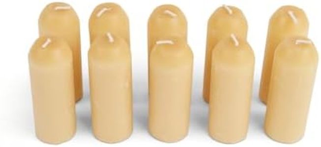 UCO 12-Hour Natural Beeswax, Long-Burning Candles for Outdoor, Camping, Emergency, Survival - Candle Lantern, 10 Pack