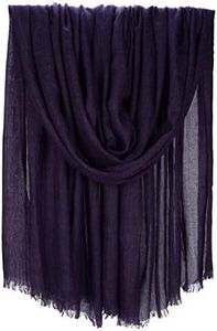 Women Summer Scarfs Large Long Lightweight Linen Beach Gauze Shawl Wrap 75”×43” (Purple)