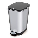 Kis Waste Container Chic 25 L in Silver, 26.5 x 40.5 x 45 cm