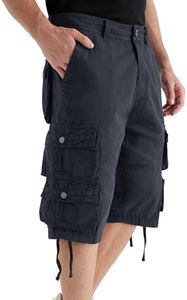 YGREYG Mens Cargo Shorts Long Capri Below The Knee Shorts 3/4 Relaxed Fit Long Shorts with Pockets Dark Grey 30