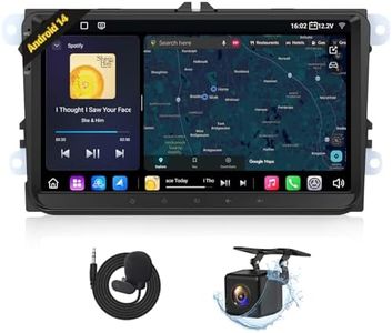Eonon 9 inch Android 14 4+64GB Car Stereo CarPlay Android Auto MirrorLink Bluetooth Radio USB for Volkswagen SEAT Skoda Polo Golf V/VI T5 support Video Output OBDII DAB+ Backup Camera Headunit VWX7A