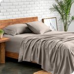 Sheets Stargazer Bed Sheet for Double Queen Size Bed with 2 Pillowcovers 100% Egyptian Cotton 600 Thread Count Soft Breathable Fabric Sateen Weave Flat Sheet 90 X 102 Inches Pillowcover Taupe Solid