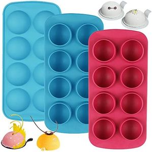 findTop Set of 3, Silicone Chocolate Candy Molds, Round Sphere Baking Molds for Cordial Truffle, Jello Pudding Ball Ice Cube Peanut Butter