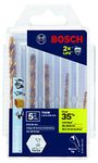 BOSCH TI5IM 5-Piece Assorted Set Titanium Nitride Coated Metal Drill Bits with Included Case Impact Tough with Impact-Rated Hex Shank Ideal for Heavy-Gauge Carbon Steels, Light Gauge Metal, Hardwood