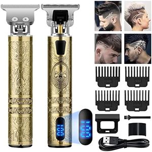 Tondeuse Cheveux Hommes, Tondeuse Barbe Electriques Professionnelle, Sans Fil Rasoir, Écran à LED, Rechargeable, Silencieuse pour les Enfants et la Famille