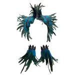 Unisex Feather cape women's natural feather shawl cape gothic feather underarm poncho collar women's gothic feather cuffs bracelets feather wrist cuffs for Halloween Masquerade cosplay costume