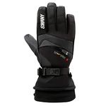 SWANY Women's X-Change Sports Moisture-Wicking Quick-Drying Warm Durable Flexible Leather Winter Gloves, Black, Large