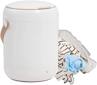 Portable Laundry Washing Machine - Great for Travel, Camping, and RVs - Mini Compact Washer for Delicate Fabrics and Small Loads - Includes Strainer and Handle (White)