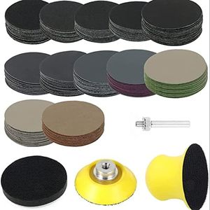 184Pcs 2 Inch Sanding Discs Hook and Loop Sanding Pads 60-10000 Grit Wet and Dry Sanding Disc pad with 1/4 Inch Shank for Wood,Metal, Car Polishing