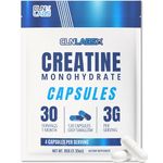 Creatine Monohydrate Capsules | 120 Capsules | 3000mg Per Serving | 1 Month Supply | Easy Swallow Compared to Tablets | Unflavoured | Creatine Powder in Capsules | Made in The UK by CLN Labs