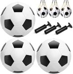 Innotoys 3 Pack Size 3 Soccer Balls Boys Girls with 1 Pump, Soccer Balls Classic for Kids Children Toddlers 2 3 4 5 6 7 8 Years Old, Indoor Outdoor Sports Toys Play Balls Gift (White and Black)