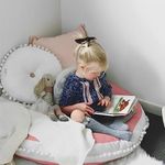 Large Kids Floor Cushion Seating, Circle Kids Floor Pillow for Children Pink, Round Playroom Pillows Reading Nook Big Pillow, Oversized Pillow Mat for Kid Seating Teepee Nursery Canopy