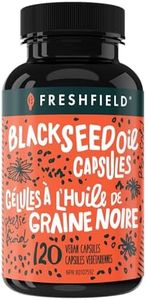 Freshfield Black Seed Oil Capsules, Tested Cold Pressed Nigella Sativa, High Thymoquinone (min 1.5%) and p-Cymene, Ultra Strength, Vegan, 100% Pure and Natural Black Cumin Seed Oil Supplement.