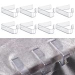 8pcs Plastic Tablecloth Clips, Transparent Picnic Tablecloth Clips Table Cloth Holder Table Cover Clips for 1.4-2.2 inch Thickness Table Christmas Home Wedding Party Indoor Outdoor Camping