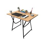 Urbain Home Engineered Wood Big Size Foldable Study Table | Work From Home & Office Folding Computer Desk | Pre-Assembled & Portable Laptop Table, 2 Seater Folding Powder Coated Dinning Table (Beige)