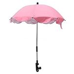 MOVKZACV Pushchair Parasol Umbrella Universal Clip-On Universal Detachable Infant Sun Protection Umbrella with Umbrella Handle for Pram, Stroller, Pushchair and Buggy(Pink)