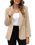 Baccarri Blazers for Women Plus Size One Button Open Front Women Blazer Formal Casual Lapel Suit for Work Khaki XXL