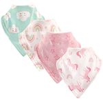 Luvable Friends Baby Cotton Bandana Bib, 4 Pack, Unicorns 4 Pk, One Size (Pack of 4)