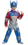 Disguise Optimus Prime Costume, Toddlers Muscle Transformer Costumes for Boys, Padded Character Jumpsuit, Toddler Size Medium (3T-4T) Blue & Red