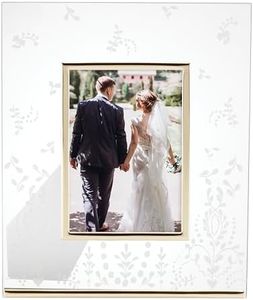 Lenox Opal Innocence Flourish - Cornice portafoto in vetro metallizzato, 1 kg