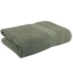 Kinton Crafts Oasis Classic Cotton Bath Towel (Pack of 1, 75x150cm, 500GSM) Soft|Highly Absorbent|Ideal for Gym|Hotel|Quick Drying|Lightweight|Perfect for Daily Use- Olive/Green