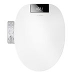 WLJBIDET Bidet Toilet Seat,Electronic Heated Smart Toilet Seat with Unlimited Heated Water,Side Control Panel,and Adjustable Warm Air Dryer,Self-Cleaning Stainless Steel Nozzle,Fits Elongated Toilets