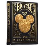 Bicycle Black/Gold Mickey Disney Playing Cards - 1 Deck, Air Cushion Finish, Professional, Superb Handling & Durability, Great Gift For Card Collectors