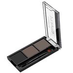 Hilary Rhoda 3 Shades Eyebrow Palette | Waterproof Eyebrow Filler with Brush, Ultimate Eyebrow Drawing Kit with Dual Side Brush, Non Transfer Eyebrow Definer Palette for Girls, (Dark Grey, Cloudy Grey, Ironside Grey).