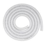 Flexible Suction Hose 1-1/4" ID - 10ft Clear Wire Reinforced Vinyl Tubing Heavy Duty PVC Spiral Steel Flexible Hose, Drain Fuel Oil Gas Water for Marine Bilge