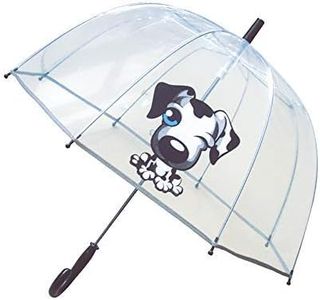 SMARTBULLE Child Umbrella Transparent Birdcage - reflective border: Windproof; Diameter=71cm; Manual opening; Boy umbrella; Pattern: DOG