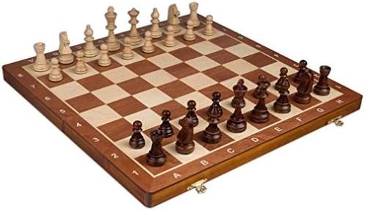 Wegiel Handmade European Professional Tournament Chess Set with Wood Case - Hand Carved Wood Chess Pieces & Storage Box to Store All The Piece