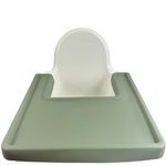 Alimos High Chair Baby Mat Tray Made For IKEA ANTILOP BPA Free Accessories Full Cover Silicone Placemat Dishwasher Safe (Sage)