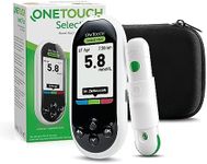 OneTouch Select® Plus Blood Glucose Meter I Set for blood glucose control with 1 blood glucose meter + 10 test strips + 1 lancing device + 10 lancets in a case (including batteries)