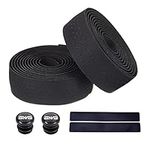 PLATTBK Bike Handlebar Tape 2 Rolls Breathable Non-Slip Road Bicycle Bar Tapes Shock-Absorbent Cycling Handle Wraps,Black