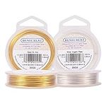 BENECREAT 2 Rolls 20-Gauge Tarnish Resistant Silver/Gold Coil Wire, 66-Feet/22-Yard in Total