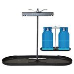 RVPNR106B RV Dual Propane Tank Mounting Rack for Camper and Travel Trailer for 30lb Tanks, Black