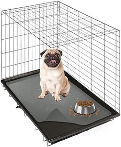 TidyFriend Large Dog Food Mat 28 x 42 Inch Non-Slip, Waterproof Silicone Dog Mat, Compatible with Midwest Large Pet Crates (Grey)