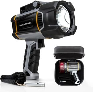 Durapower Rechargeable Spotlight, Super Bright 300000 Lumen LED Handheld Spotlight, 10000 mAh Long Lasting IP68 Waterproof Spotlight Flashlight Portable for Marine Boat Hunting