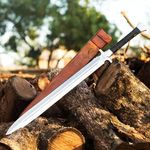 Custom Handmade Medieval Real Steel Full Tang Sword with Sheath- Best Birthday Gift for him