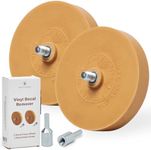 Wonder Wheel Decal Remover Eraser for Drill – 2 Pack Rubber Eraser Wheels for Easy Vinyl, Adhesive, and Sticker Removal – Durable, Safe on Cars, Boats, RVs – Dark Yellow, 4 Inch Diameter