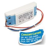 Chanzon LED Driver 600mA (Constant Current Output) 30V-57V (in: 85-277V AC-DC) (10-18) x3W 20W 30W 36W 45W 54W Power Supply 600 mA Lighting Transformer Drivers for High Power COB Chips (Plastic Case)