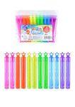 Henbrandt Single Neon Star Party Bubble Tubes with Wand (Pack of 12) Children's 4ml Party Bubbles Loot Bag Fillers Summer Games for Boys and Girls Kids Party Bags