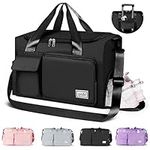 Sport Gym Bag for Women Men, CS COSDDI Duffle Bag with Shoes Compartment, Weekend Travel Bag Overnight Bag with Trolley Sleeve, Waterproof Lightweight Holdall Bags Dry & Wet Seperated Luggage Bags