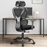 FelixKing Office Chair Ergonomic Desk Chair with Lumbar Support and Mesh High Back Gaming Chair with Adjustable Headrest and Armrests for Conference Room (Black)