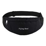 FLYING SOUL Waist Pouch Fanny Pack for Men Women Hiking Waist Bag Pack for Running Walking Traveling (Small Size-Black)