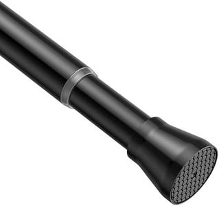 Fvonzn Tension Rods for Windows 28 to 48 Inch - Black Tension Curtain Rod | Spring Tension Rod, No Drill, Non Slip, Adjustable Curtain Rods