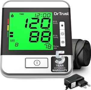 Dr Trust(USA) Goldline Talking Automatic Digital Bp Monitor Machine, 3 Color backlight (Includes Adapter, Carry Bag, Batteries)- 103